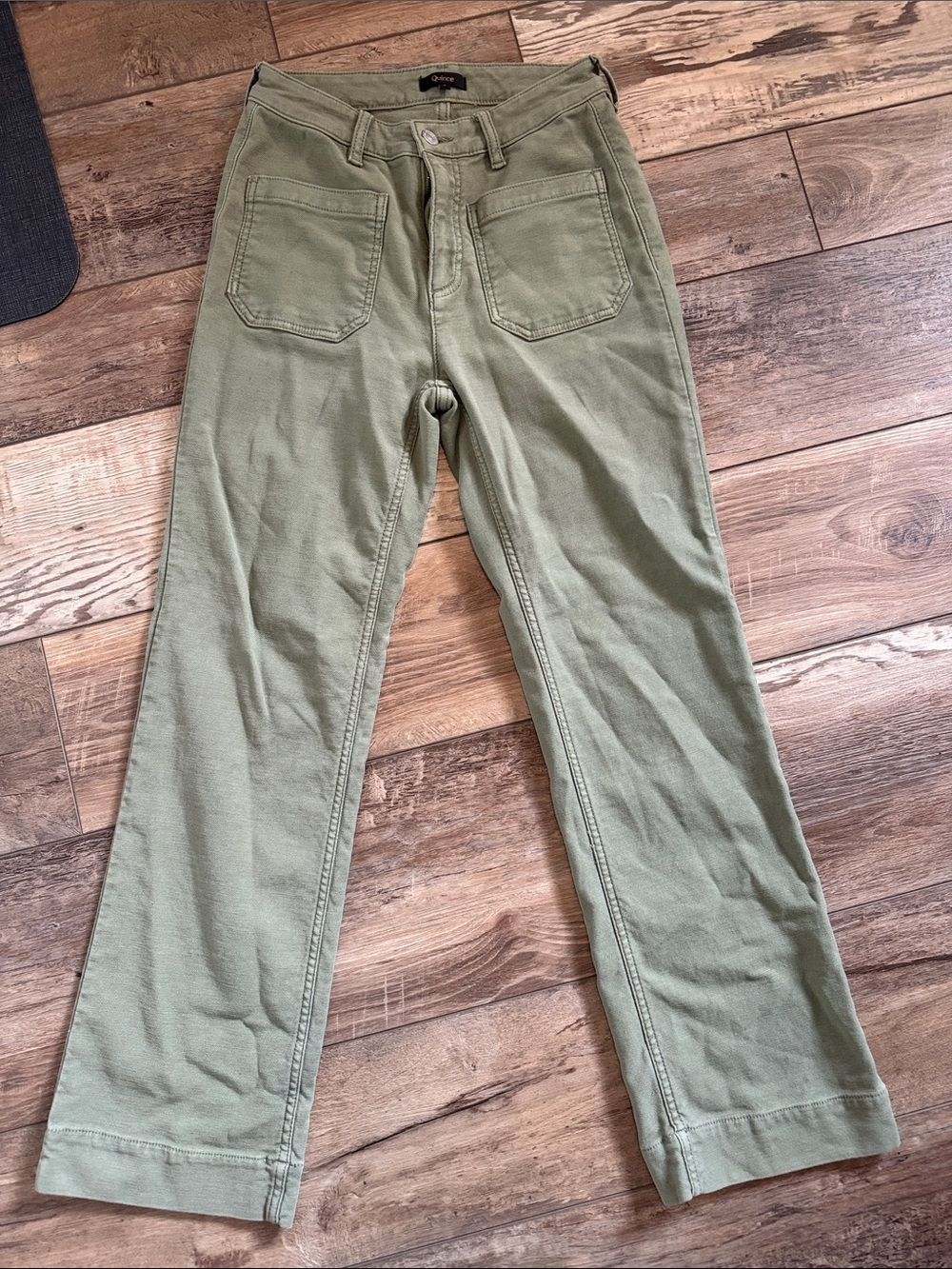 Quince Olive Green Women’s French Terry Wide Leg Pants Size 2